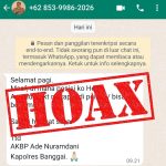 Hati-hati !!! Penipuan Via WhatsApp Gunakan Nama Kapolres Banggai, Warga Dihimbau Untuk Waspada