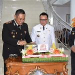 Kapolres Morut Potong Nasi Tumpeng, Simbol Syukur HUT Bhayangkara Ke 78 Tahun